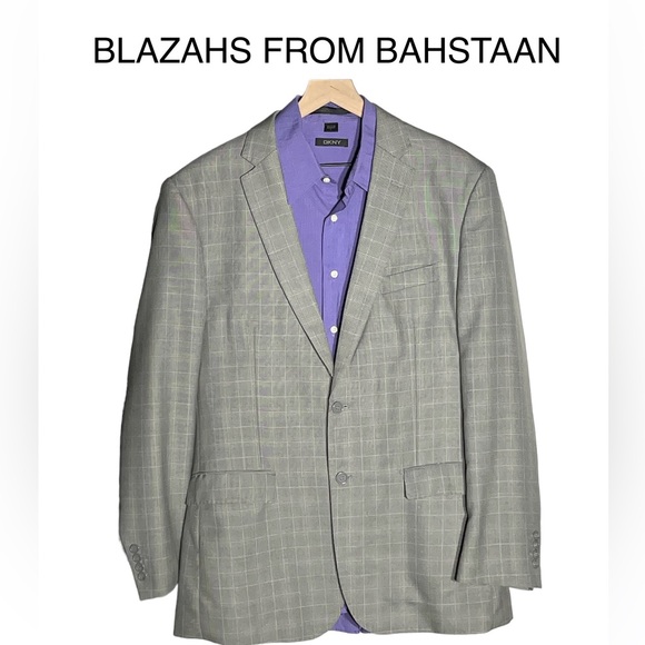 Giorgio Fiorelli Soft Grey 2 Button Canvas Stitching Double Vented Blazer 46L - Picture 4 of 15